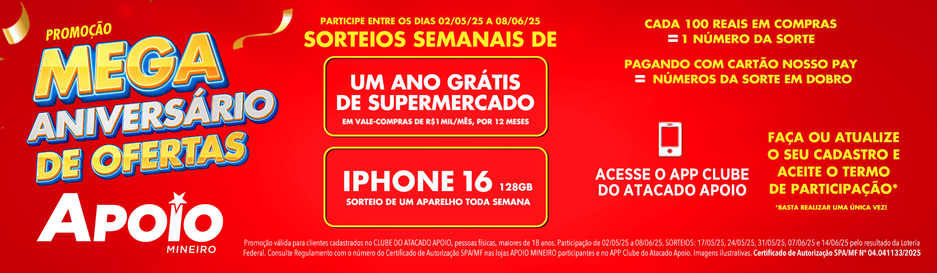 Sorteio Anivesário até 08/06